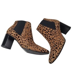 Rag & Bone Aslen ankle bootie tan black cheetah print leather block heel size 37